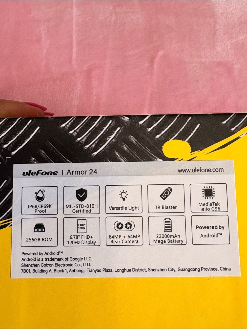 Armor 24 Rugged Smartphone - Black - Picture 8 of 10